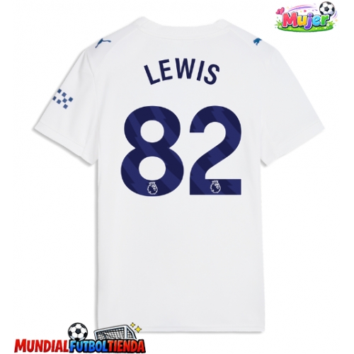 Camiseta Manchester City Rico Lewis #82 Tercera Equipación Replica 2026-27 para mujer mangas cortas